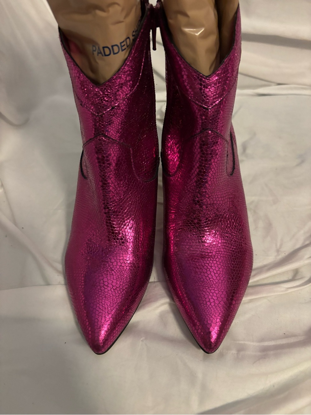 Gianni Bini Metallic Fuchsia Pointed-Toe Ankle Booties